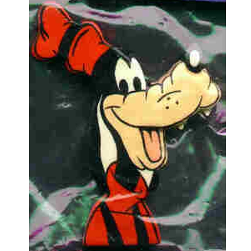 Goofy Brosche handgearbeitet und handbemalt Kunsthandwerk