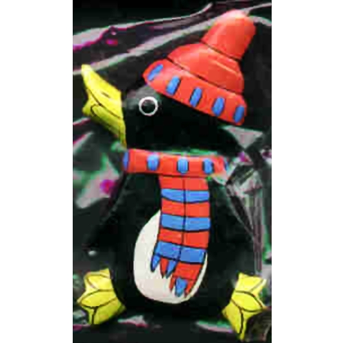 Pinguin Brosche handgearbeitet und handbemalt Kunsthandwerk