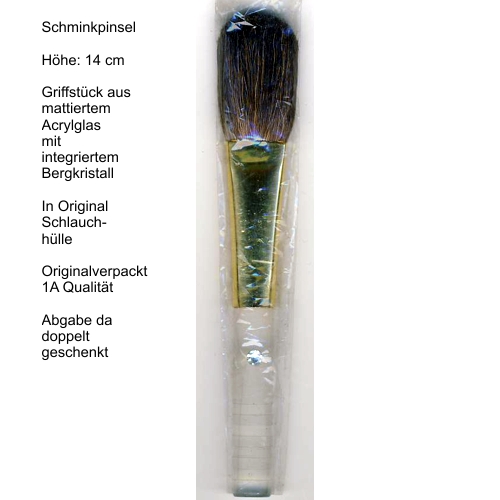 Schminkpinsel, edel, mattierter Acrylglas Griff mit Bergkristall