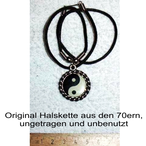 Halsband mit YinYang Anhnger Modeschmuck 70er Jahre